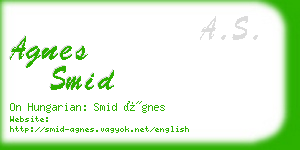agnes smid business card